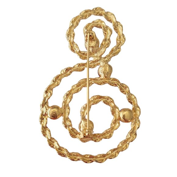 Avon Musical Treble Clef S-Shape Faux Carnelian Stone Brooch, Signed E684 - Picture 7 of 11